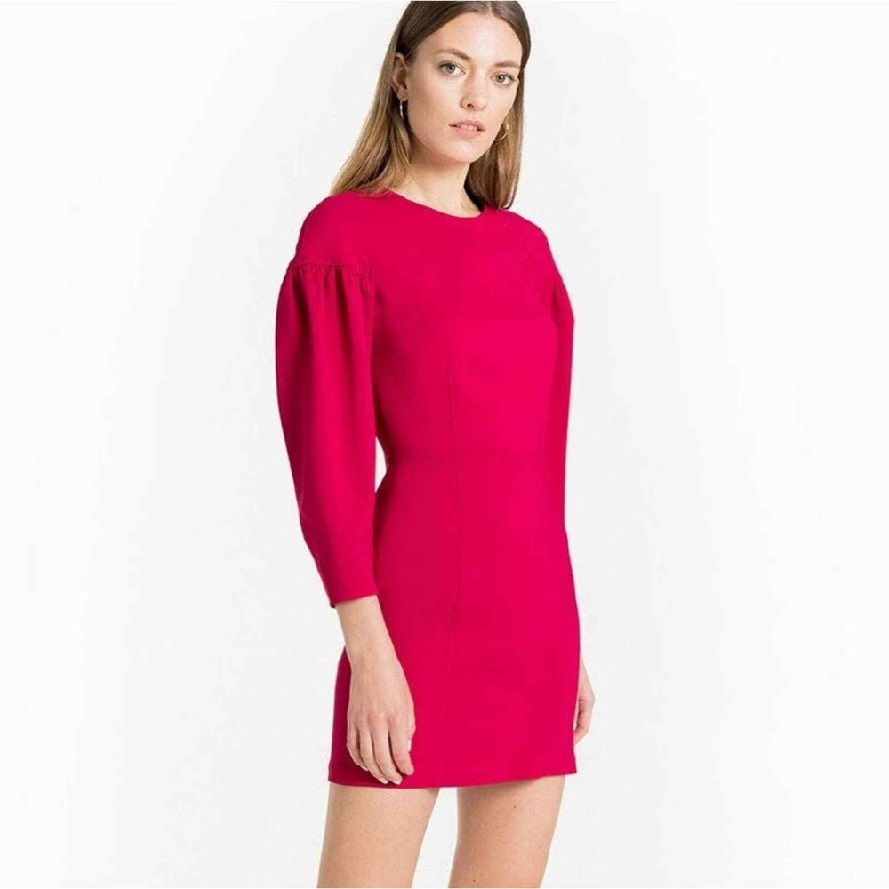 ALC Renton Magenta Puff Sleeve Sheath Mini Dress Size 8